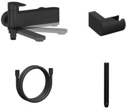 RAVAK Kádtöltő csaptelep, Ravak Chrome II kádcsaptelep szettel, CR II 022.20BL+S, fekete X07S120 - zuhanykabin