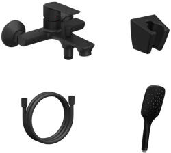 RAVAK Kádtöltő csaptelep, Ravak Life kádcsaptelep szettel, LF 022.20BLM. +S, matt fekete X07S110 - zuhanykabin