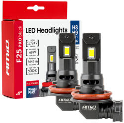AMiO AMIO-04721 F25 PRO FEKETE TELJES CANBUS H8 H9 H11 H16 68W 12V 24V LED fényszórók sorozat (5903293047217)