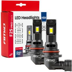 AMiO -04723 F25 PRO FEKETE TELJES CANBUS HB4 68W 12V 24V LED fényszórók sorozat (5903293047231)