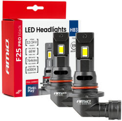 AMiO -04722 LED F25 PRO FEKETE TELJES CANBUS HB3 68W 12V 24V fényszórók sorozat (5903293047224)