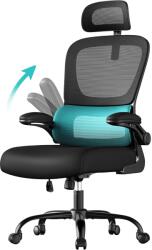SONGMICS Irodai szék, ergonomikus hálós íróasztalszék, fekete (OBN041B01) - vasbutor