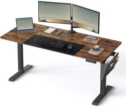 SONGMICS Állítható magasságú íróasztal, 70 x 160 x (72-120) cm, vintage barna-fekete (LSD026KD01) - vasbutor