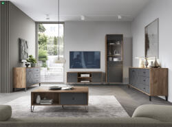 WIPMEB TV szekrény 2 ajtós Craft Tobacco / grafit színkombinációban - BILBAO BL02