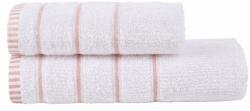 Class Home Collection Set 2 prosoape bumbac 100%, 50x90cm si 70x140cm, Alb/roz pudra Prosop