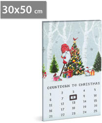 Family Tablou cu LED - Calendar de Craciun - 3 LED-uri Alb Cald - 30 x 50 cm (58466)