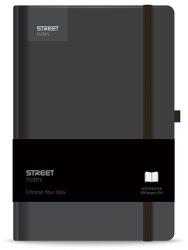 STREET Notesz vonalas STREET Casual A/5 96 lapos gumis keményfedelű fekete (778083) - tonerpiac
