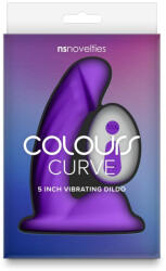  Távirányítós, ívelt szilikon dildó 12, 5 cm - Colours Curve Vibrating 5" Dildo purple