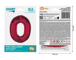GoDan Balon folie sub forma de cifra, rosu, 92 cm GD1941-0 Baloane folie Tip Cifra 0 (GD1941-0)