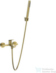 INVENA ALONIA kádtöltő csaptelep zuhanyszettel, szálcsiszolt arany BW-70-009-V (BW-70-009-V) - furdoszoba-szaniter