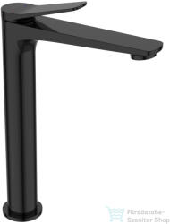 INVENA ALONIA magasított mosdó csaptelep leeresztő nélkül, Pvd fényes fekete BU-70-W04-V (BU-70-W04-V)