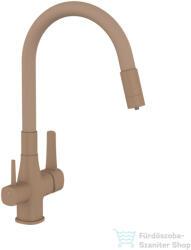 INVENA GLAMOUR konyhai csaptelep, álló, flexibilis kifolyóval, pult alá szerelhető vízszűrővel, bézs BZ-02-F03-V (BZ-02-F03-V)