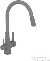 INVENA GLAMOUR konyhai csaptelep, álló, flexibilis kifolyóval, pult alá szerelhető vízszűrővel, szürke BZ-02-F05-V (BZ-02-F05-V)
