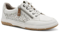 Jana női sportos fűzős cipzáras fehér félcipő 23665-44-100 07746