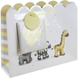Eurowrap ajándéktasak (fekvő, 37x32 cm) Baby, állatos, ajándékkisérővel (5) (35383-6C)