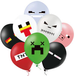 PartyPal Gamer, latex lufi, színes, 30 cm, 8 db/cs