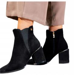 Casu Női Bokacsizma Fekete Elegáns Dekoratív Sarok Orr Spicc R 38 (7071730000380)