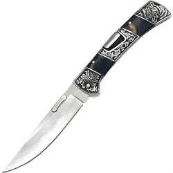 HARAHU A3159 Outdoor összecsukható kés - 24/10, 3cm/Fekete/Barna KP39398