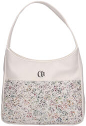 CHIARA rostbőr táska M 8035 fehér virág
