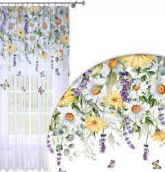 HomeView Függöny Kész Fátyol 140X230 Festett Mintás Béka Szalag Függöny Virágok 807 (H-FKG807-140x230)