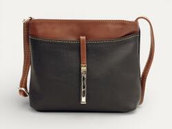 MaxModa Női válltáska: fekete-barna bőr, 1 rekeszes (olasz termék) (1164054)