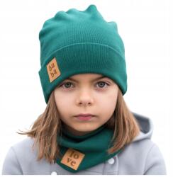 Bubalove Tavaszi sapka újszülötteknek gyerek. Zöld 36-40 cm (Komplet czapka i komin zielony W0)
