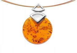  Ezüst Kör Nyaklánc természetes balti Borostyán 925 ezüst Eredeti (CzarBursztynu z34)