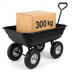  Talicska Kocsi kerti szállító billenős pótkocsi 3az1ben 80l 300kg XL (solidny pojemny wózek do ciągnięcia)