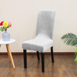 Forcheer SzékHuzat Étkezőszékre (bársonyos, rugalmas, mosható, világosszürke)