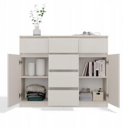 Topeshop Modern komód Malwa 2D6S Kasmír Bézs, 2 ajtó, 6 fiók (2D6S KASZMIR KPL)