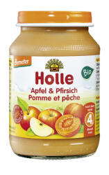 Holle bio bébiétel őszibarack-alma 190 g - menteskereso