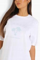 Boohoo Calabasas Oversize Fehér T -póló Eu M Nyomtatás