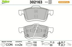 VALEO Sada brzdových platničiek kotúčovej brzdy VALEO 302163 (302163)
