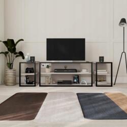 Houseland Tv állvány szett 2 lerakóasztal Houseland Echo mokka/fekete (Houseland-348)