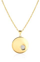SAVICKI Colier cerc din aur 585 cu diamante albe 0.05 ct 44 cm