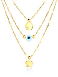 SAVICKI Colier cerc din aur 585 cu diamante albe 0.02 ct 50 cm