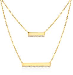 SAVICKI Colier din aur 585 cu diamante albe 0.16 ct 49 cm