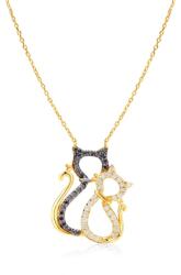 SAVICKI Colier din aur 585 cu diamante albe 0.21 ct 44 cm