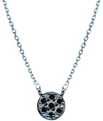 SAVICKI Colier cerc din aur alb 585 cu diamante negre 0.02 ct 42 cm