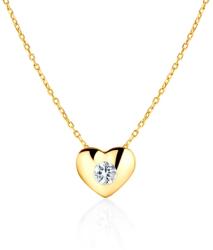 SAVICKI Colier inimă din aur 585 cu diamant alb 0.11 ct 45 cm