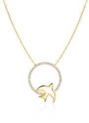 SAVICKI Colier cerc din aur 585 cu diamante albe 0.17 ct 44 cm