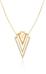 SAVICKI Colier din aur 585 cu safire portocalii 0.13 ct 46 cm