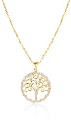 SAVICKI Colier copac din aur 585 cu diamante albe 0.26 ct 44 cm