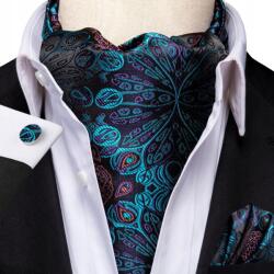  Selyem Fular Nyakkendő Ascot Jacquard Divatos Szett (ascot mucha krawat apaszka chusta czarny) - allegro - 15 355 Ft