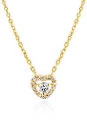 SAVICKI Colier inimă din aur 585 cu diamante albe 0.07 ct 45 cm