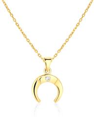 SAVICKI Colier lună din aur 585 cu diamant alb 0.01 ct 42 cm
