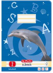 Herlitz Iskolai Füzet A4 32 Lapos Háromsoros Színes Vonalas Delfin Tanulás (4905212632185)
