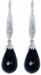 White & Black Inessa csepp onix drágaköves fülbevaló gyémántokkal (AU14322)
