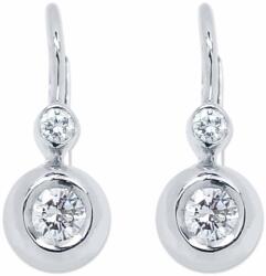 White & Black Bouton gyémánt fehérarany fülbevaló - kapcsos - 0, 3 karát (AU14311)