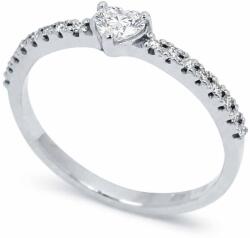 White & Black Cuore szív gyémánt eljegyzési gyűrű - 0, 31 karát (AU14321)